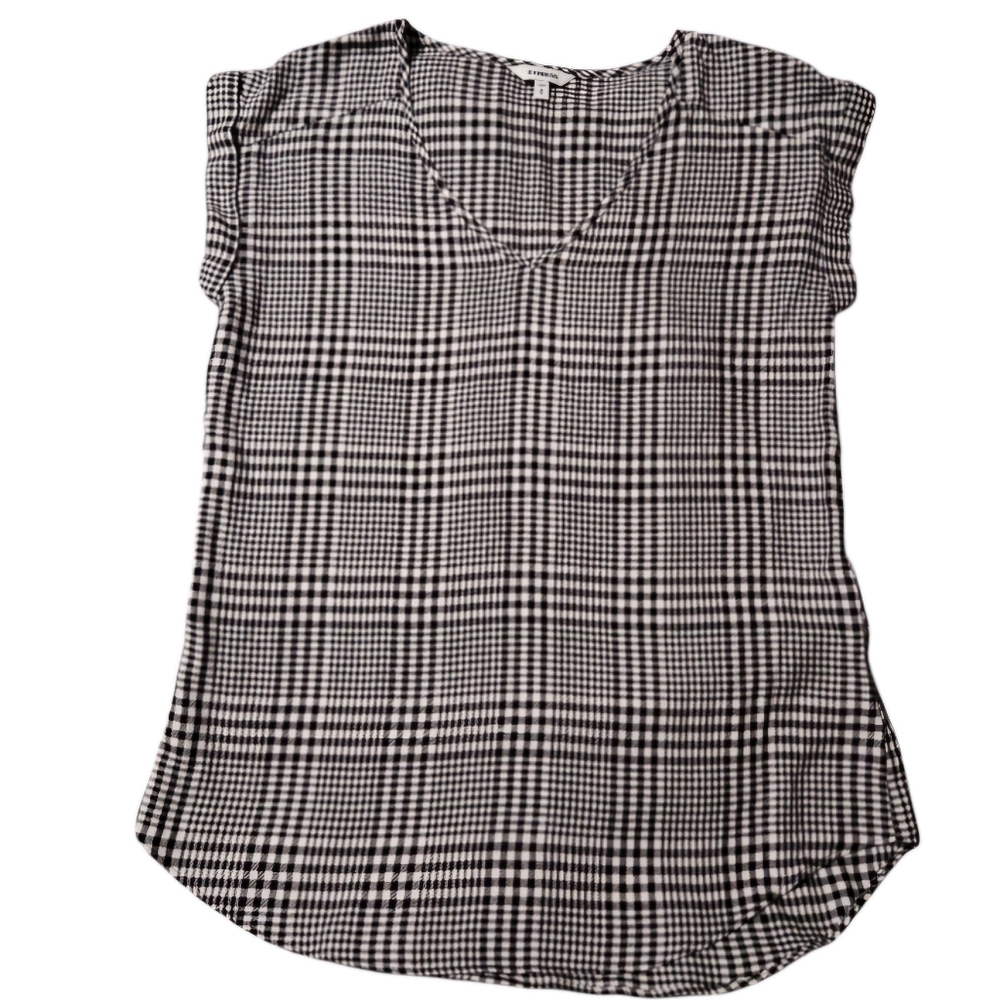 Express Black and White Casual Top Medium EUC
